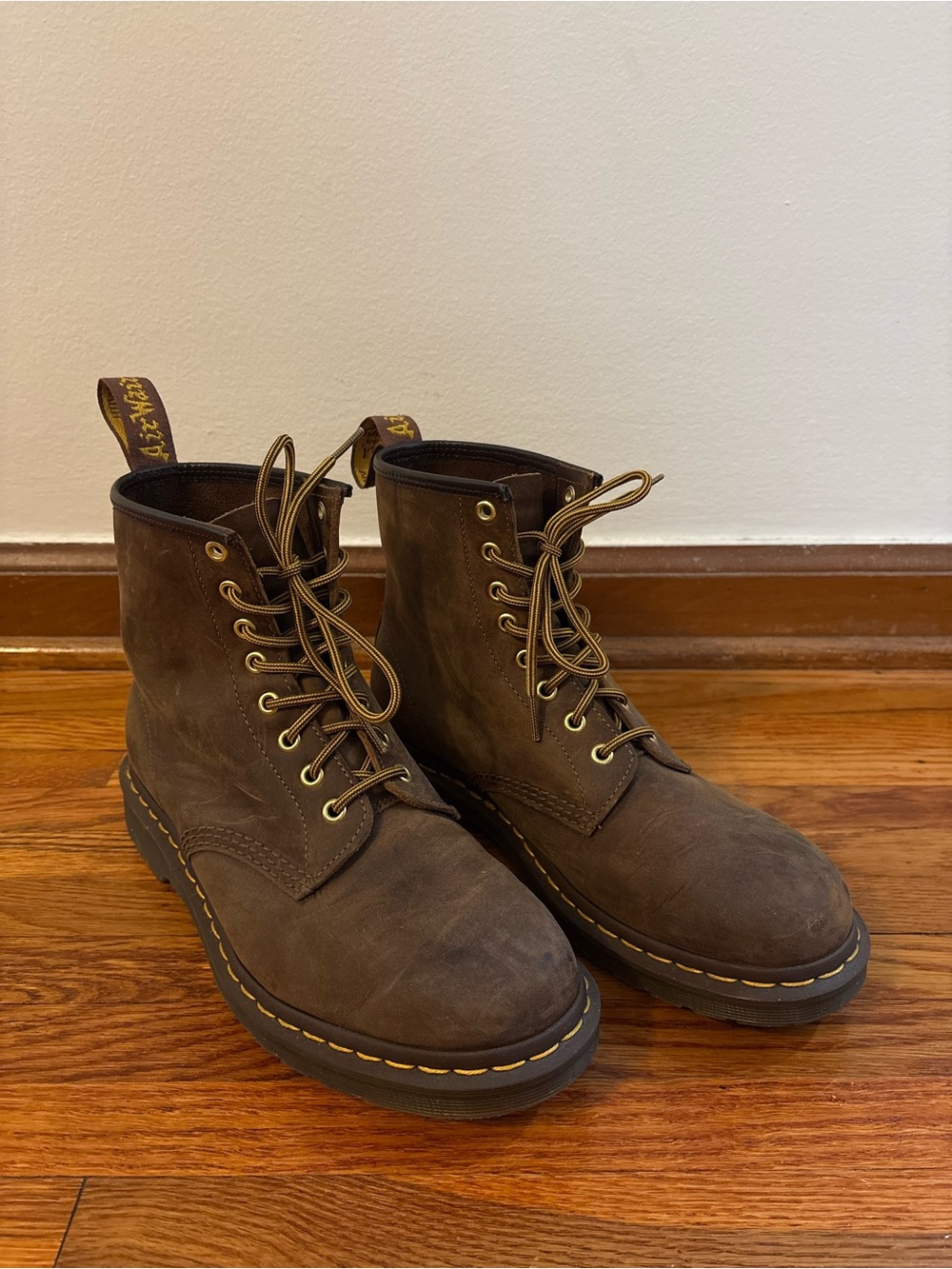 Doc Martens Brown Leather Lace-Up Crazy Horse Boots (size 10M)